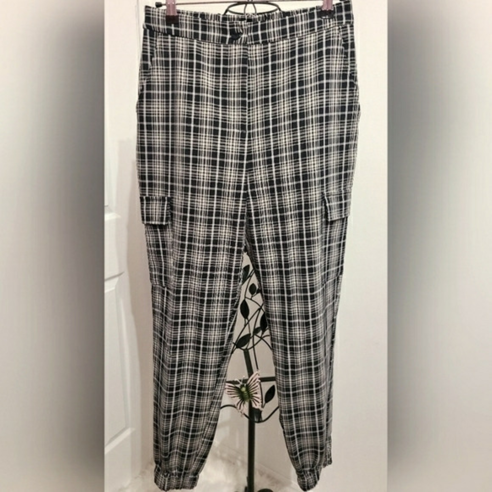 Vintage‎ plaid hi-rise cargo pants